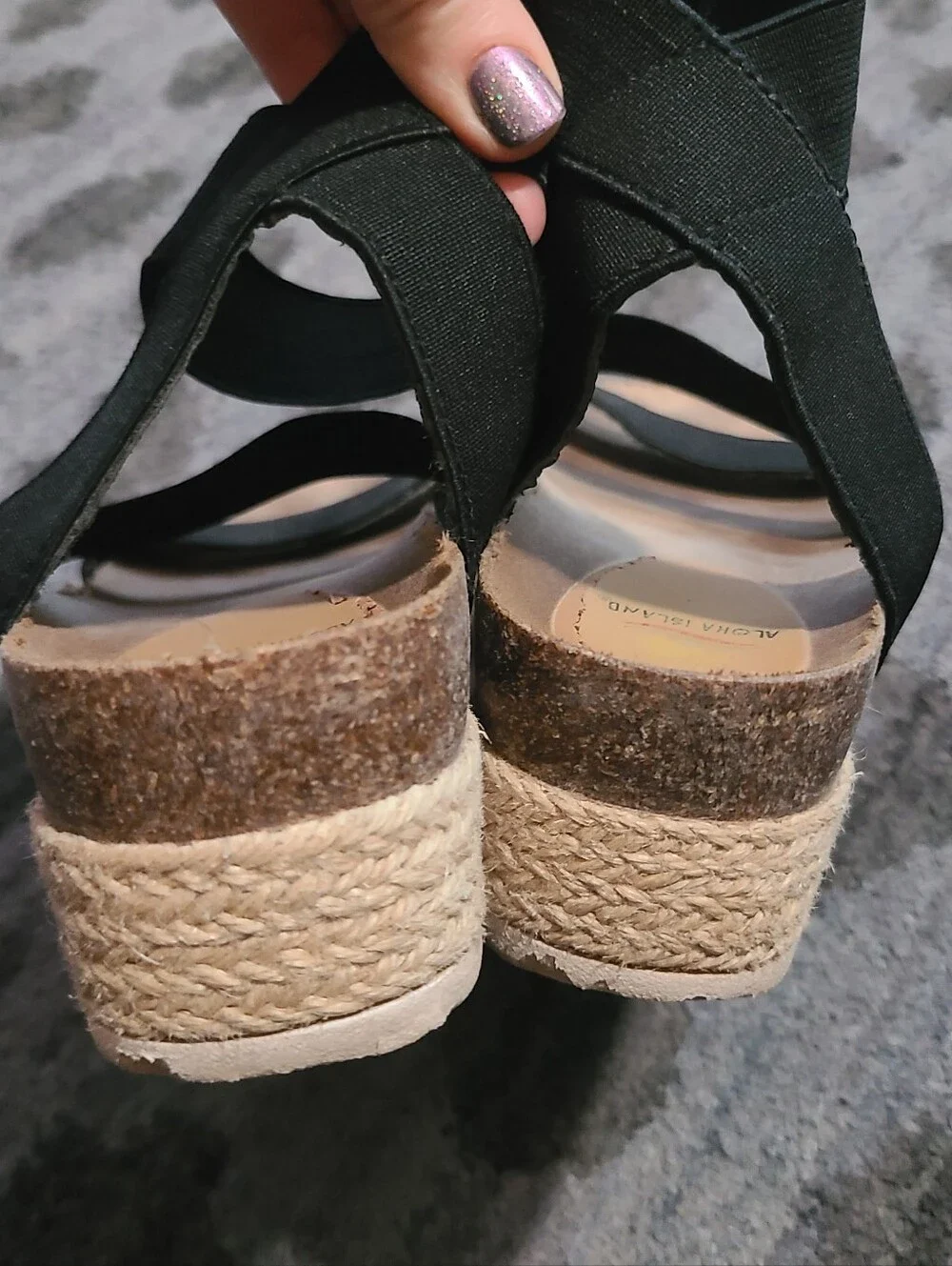 Aloha Island Espadrille Platform Sandals sz 9